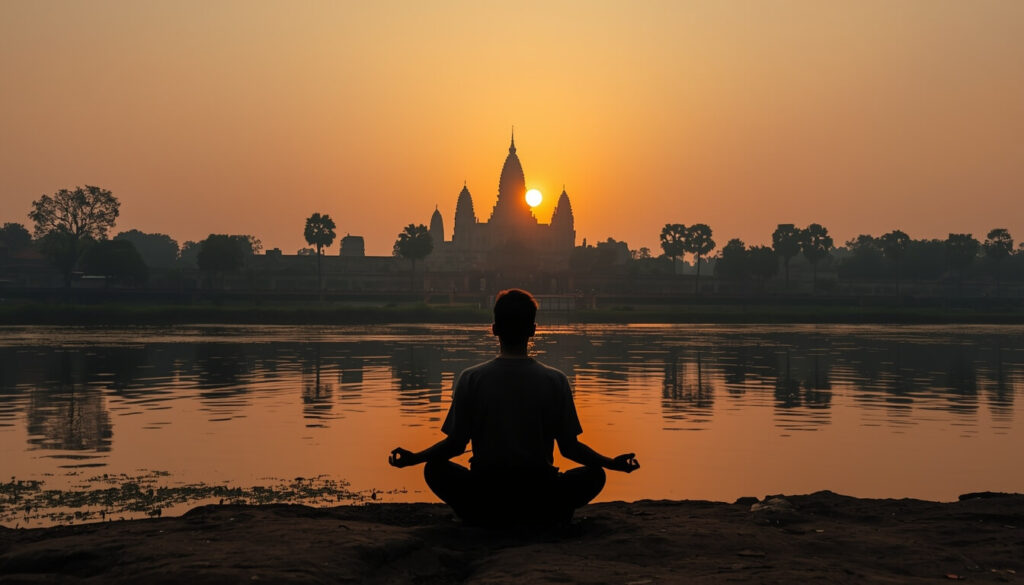 Meditation in New Year for positive energy and peace